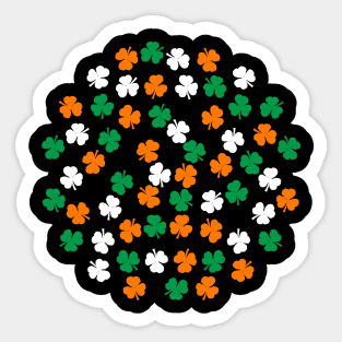 Small Cluster of Green White Orange Shamrock Sticker